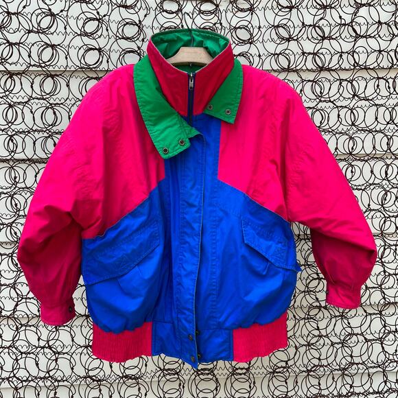 Vintage 90s Color Block London Fog Ski Coat with zip out insulated liner SMALL - Picture 1 of 5